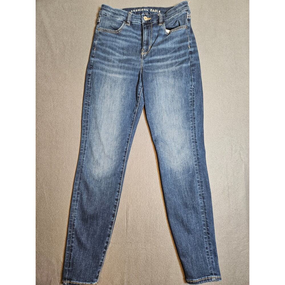 American Eagle Jeans Women 4 Blue Denim Next Level Stretch Curvy Hi-Rise Jegging